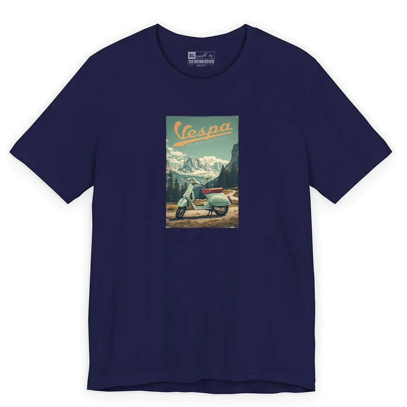 تی‌شرت آستین کوتاه یقه گرد مردانه پاد آفرین مدل موتورسیکلت کد PS487