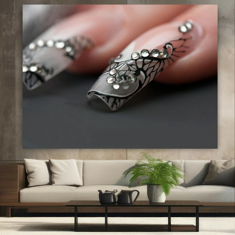 تابلو بوم طرح آرایشگاه زنانه مدل دیزاین ناخن کد GR1666