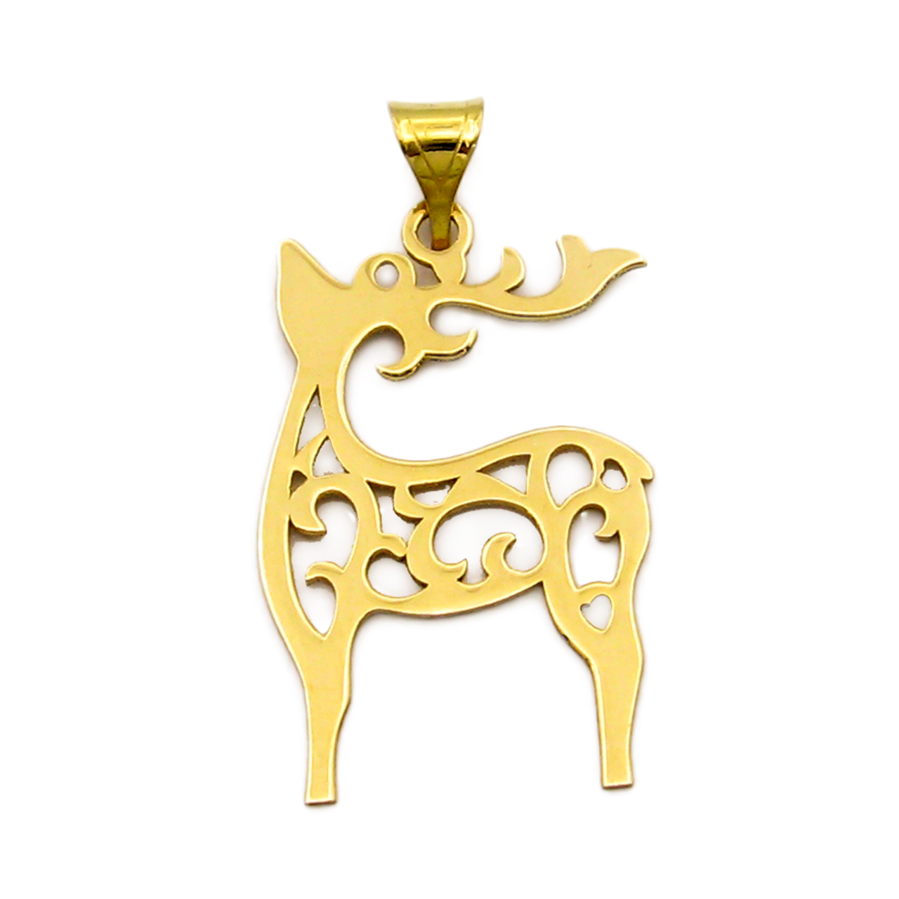گردنبند طلا 18 عیار زنانه کاپانی طرح گوزن کد KN036 -  - 2
