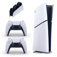 کنسول بازی سونی مدل PlayStation 5 Slim Digital Edition ظرفیت 825 گیگابایت ریجن CFI-2116 اروپا  به همراه دسته اضافی و پایه شارژر