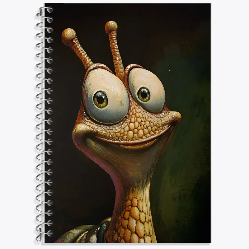 دفتر زبان 50 برگ خندالو مدل سه خط طرح حلزون بامزه کد F6531