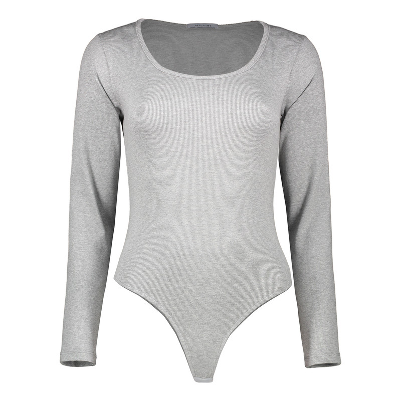 بادی آستین بلند زنانه افراتین کد 9576 رنگ طوسی روشن