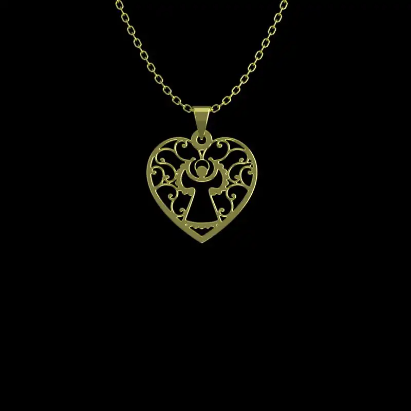 گردنبند طلا 18 عیار زنانه مدوپد مدل قلب  کد GBA10089 به همراه باکس گل رز جاویدان