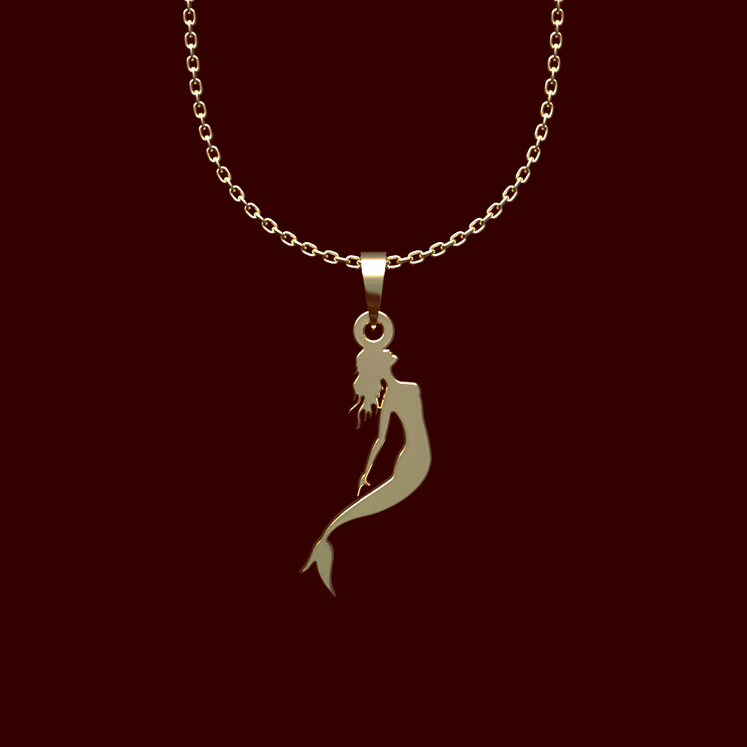 گردنبند طلا 18 عیار زنانه مدوپد مدل پری دریای کد GG2-1-1056