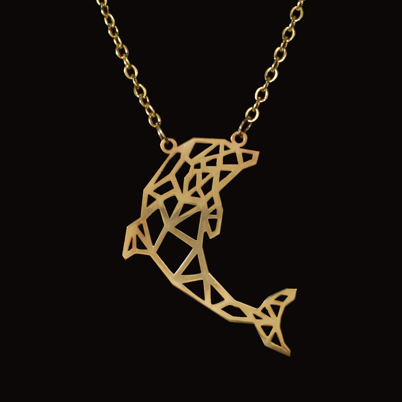 گردنبند طلا 18 عیار زنانه با طرح حلقه‌ای (فلامینگو) نیکان گلد مدل دلفین 699