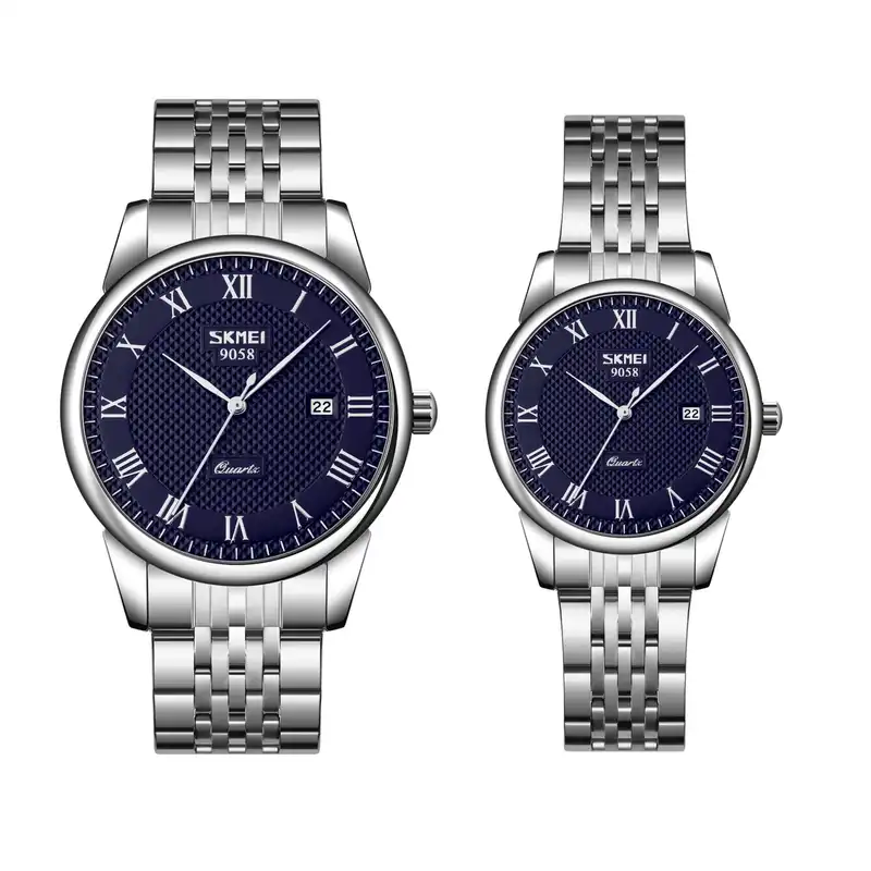 ست ساعت مچی عقربه ای زنانه و مردانه اسکمی مدل 9058MANWO