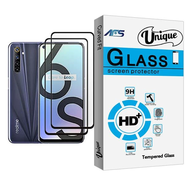 محافظ صفحه نمایش ای اف اس مدل Unique Glass MIX002 مناسب برای گوشی موبایل ریلمی 6S بسته دو عددی