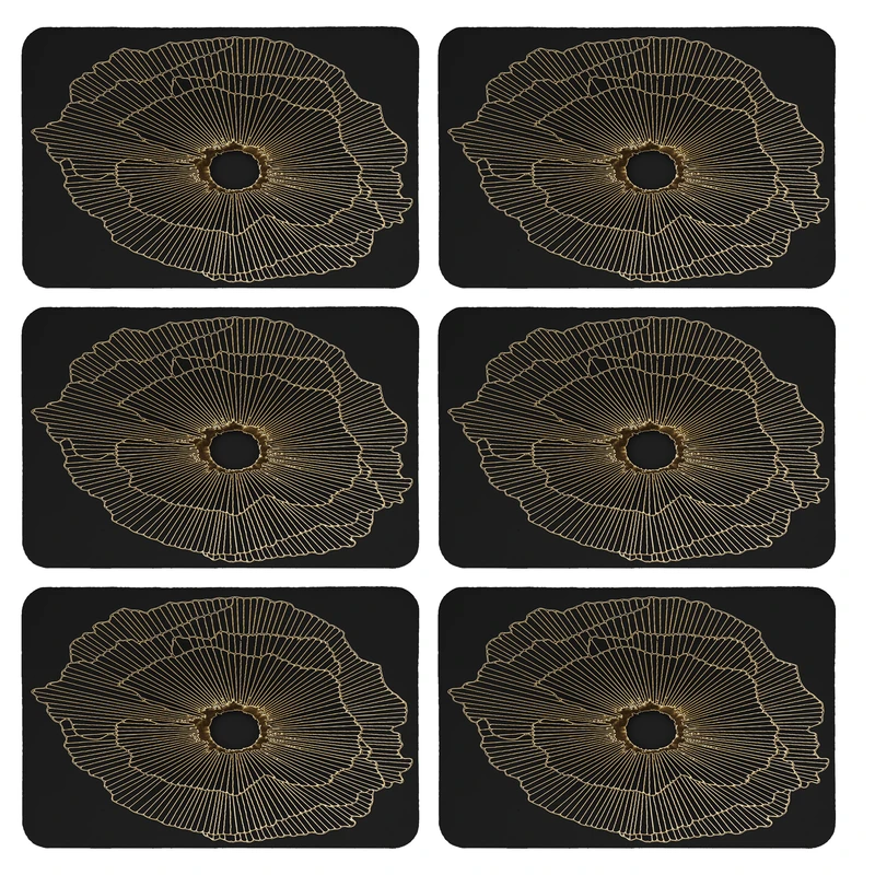 زیربشقابی طرح گل کد 8892 بسته 6 عددی 