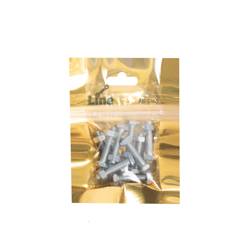 پیچ آچارخور و مهره لاین مدل AB-3369 بسته 20 عددی 