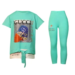 ست تی شرت و شلوار دخترانه مدل دست 15