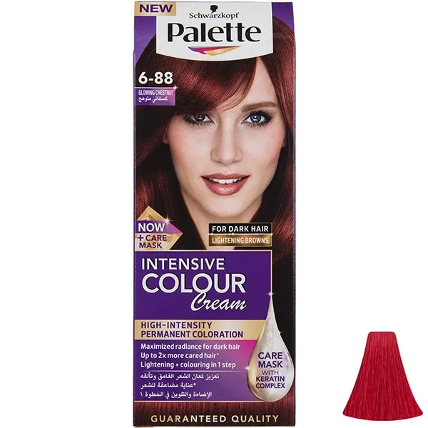 کیت رنگ مو پلت سری Intensive مدل Glowing Chestnut شماره 88-6 حجم 100 میلی لیتر رنگ فندقی
