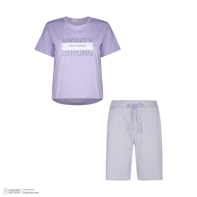 ست تی شرت و شلوارک زنانه لوینت  مدل پاستیلی