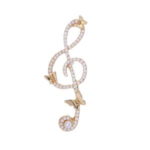 گل سینه زنانه مدل نت موسیقی مروارید و پروانه کد ngr388