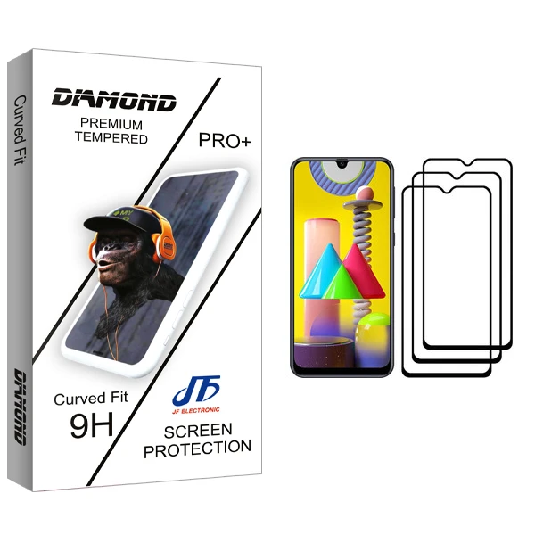 محافظ صفحه نمایش جی اف مدل Diamond glass مناسب برای گوشی موبایل سامسونگ Galaxy M31 Prime بسته سه عددی