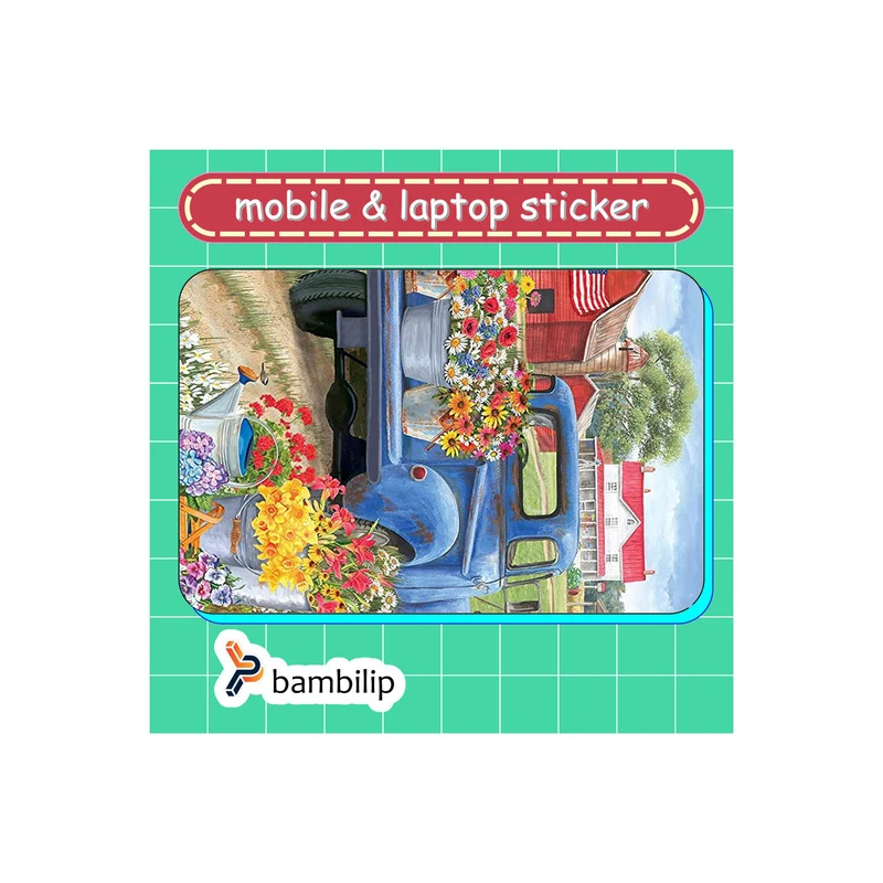 استیکر بامبیلیپ مدل کارت عابر طرح مزرعه گل ها کد 3103844