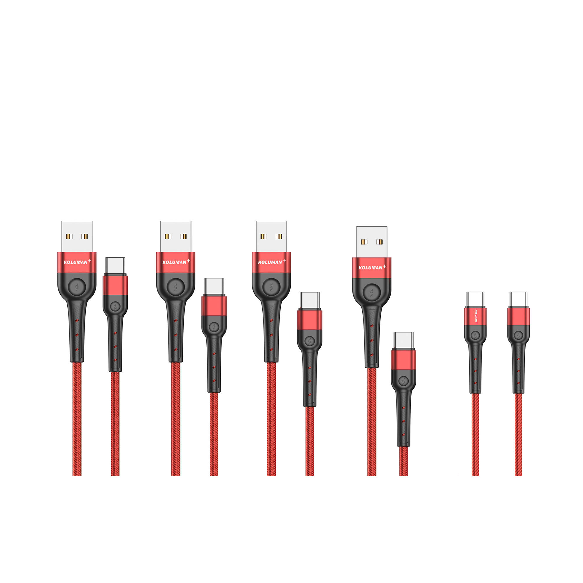 کابل تبدیل USB به USB-C کلومن پلاس مدل K7 بسته 5 عددی