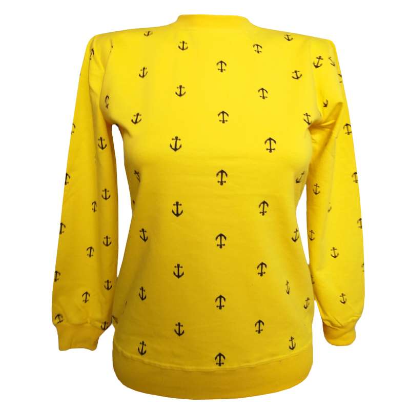 سویشرت زنانه مدل لنگر کد 0088 رنگ زرد