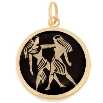 آویز گردنبند طلا 18 عیار زنانه ماهک مدل MM0327 طرح نماد ماه تولد خرداد - برج جوزا