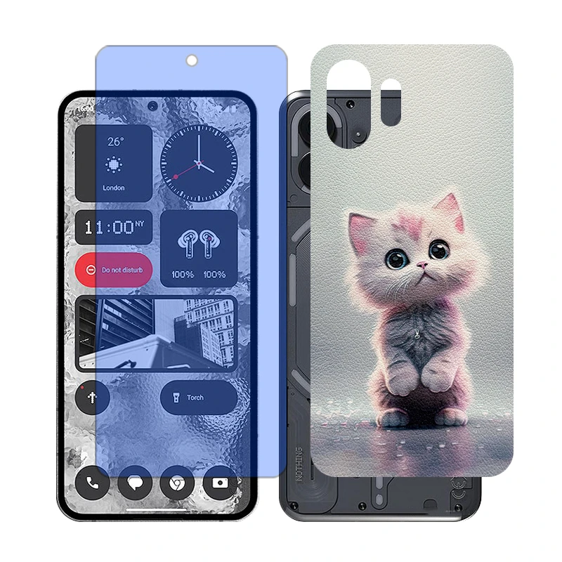 محافظ صفحه نمایش مات آنتی بلو گلس مدل Together مناسب برای گوشی موبایل ناتینگ 2 Phone به همراه برچسب پوششی پشت گوشی