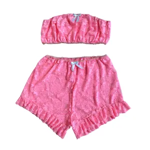 لباس خواب زنانه مدل توری رنگ صورتی