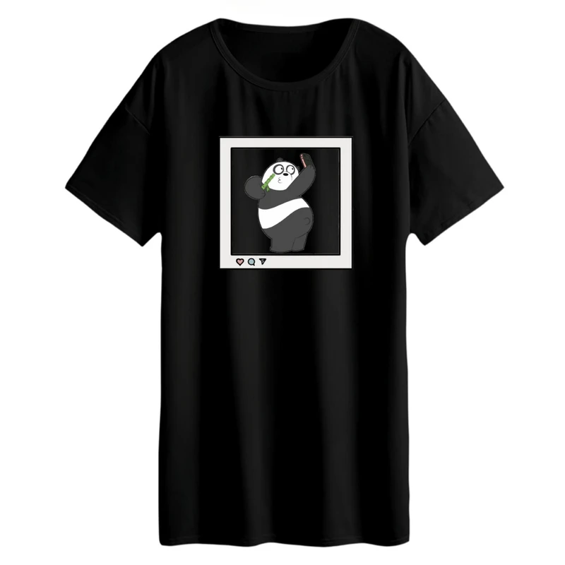 تی شرت لانگ زنانه مدل خرس اینستا