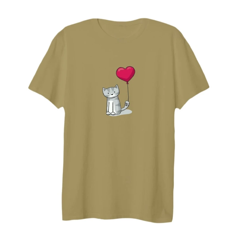 تی شرت لانگ آستین کوتاه زنانه مدل گربه و بادکنک