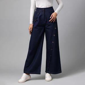 شلوار جین آزاد زنانه گره استایل مدل J322