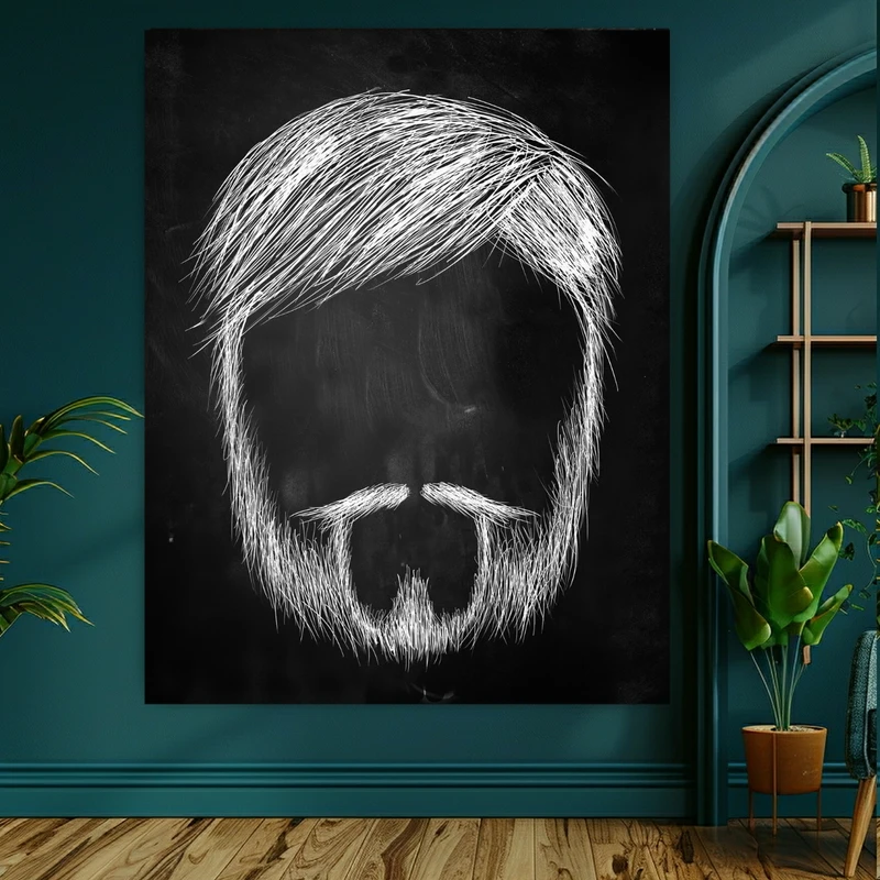  پوستر طرح مخمل آرایشگاه مردانه مدل ریش و سیبیل(1) کد FP104836