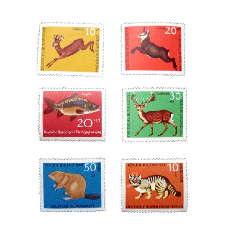 تمبر یادگاری مدل حیوانات  کد DS1804  مجموعه 6 عددی