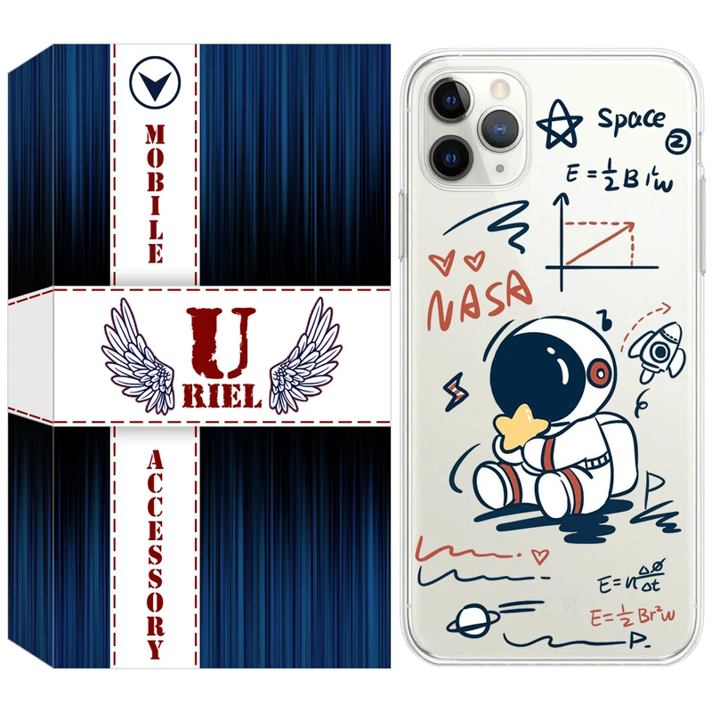 کاور یوریل مدل Clear کد 1 طرح فضانورد مناسب برای گوشی موبایل اپل iPhone 11 Pro Max