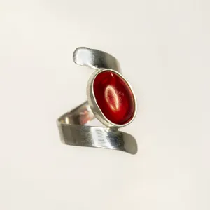 انگشتر نقره زنانه مدل بیزانس سنگ یاقوت سرخ کد 5281