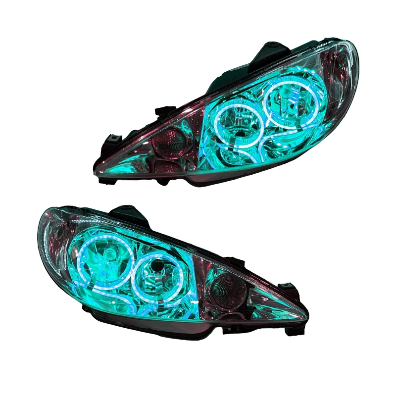 چراغ جلو خودرو مدل حلقه 3D-Icee مناسب برای پژو 206 بسته دو عددی