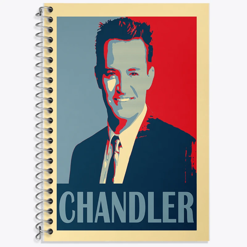 دفتر زبان 50 برگ خندالو مدل سه خط طرح چندلر فرندز (Friends) کد F6473