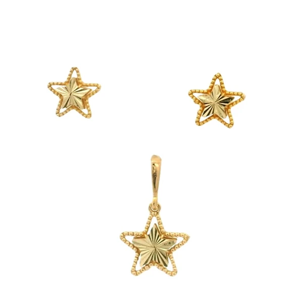 نیم ست طلا 18 عیار زنانه دوست خوب مدل starminimal
