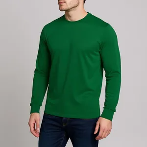 تی شرت آستین بلند مردانه رانژ مدل ساده 23RA05 - 411 سبز