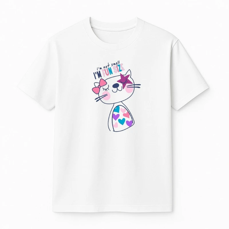 تی‌شرت آستین کوتاه دخترانه مدل گربه ملوس 