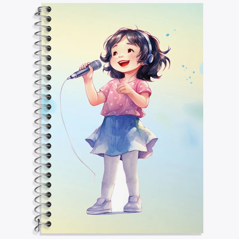 دفتر زبان 50 برگ خندالو مدل سه خط طرح دخترانه کد N2207