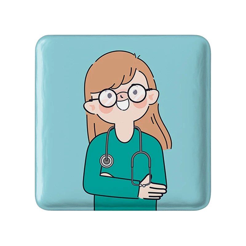 پیکسل خندالو طرح پزشک و پرستار مدل مربعی کد 31025