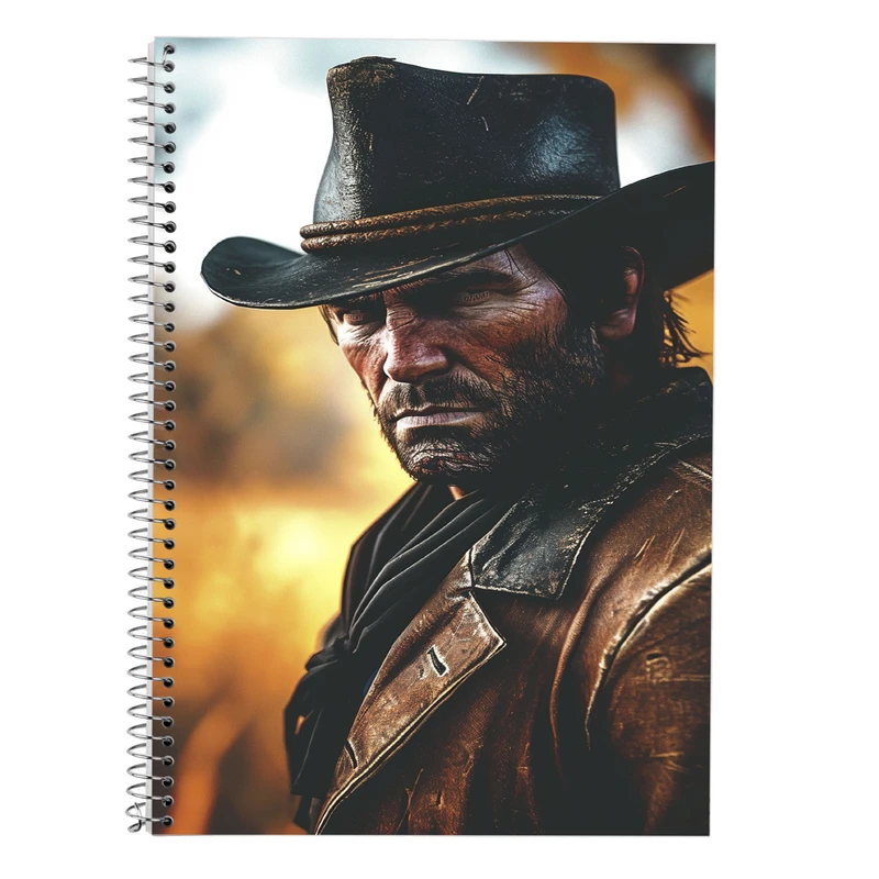 دفتر زبان 50 برگ مدوپد مدل دو خط طرح رد دد red dead کد DF13534