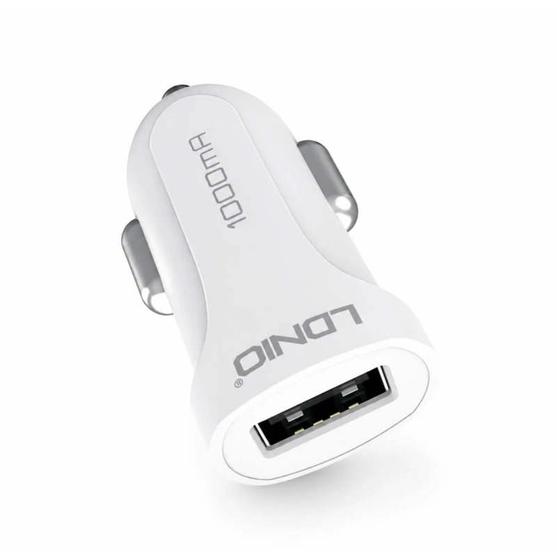شارژر فندکی ۵ وات الدینیو مدل C17 به همراه کابل تبدیل usb به Microusb 