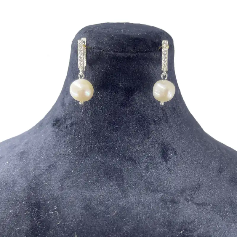 گوشواره نقره زنانه گالری ظهیرالدینی مدل SG-05 مروارید اصل