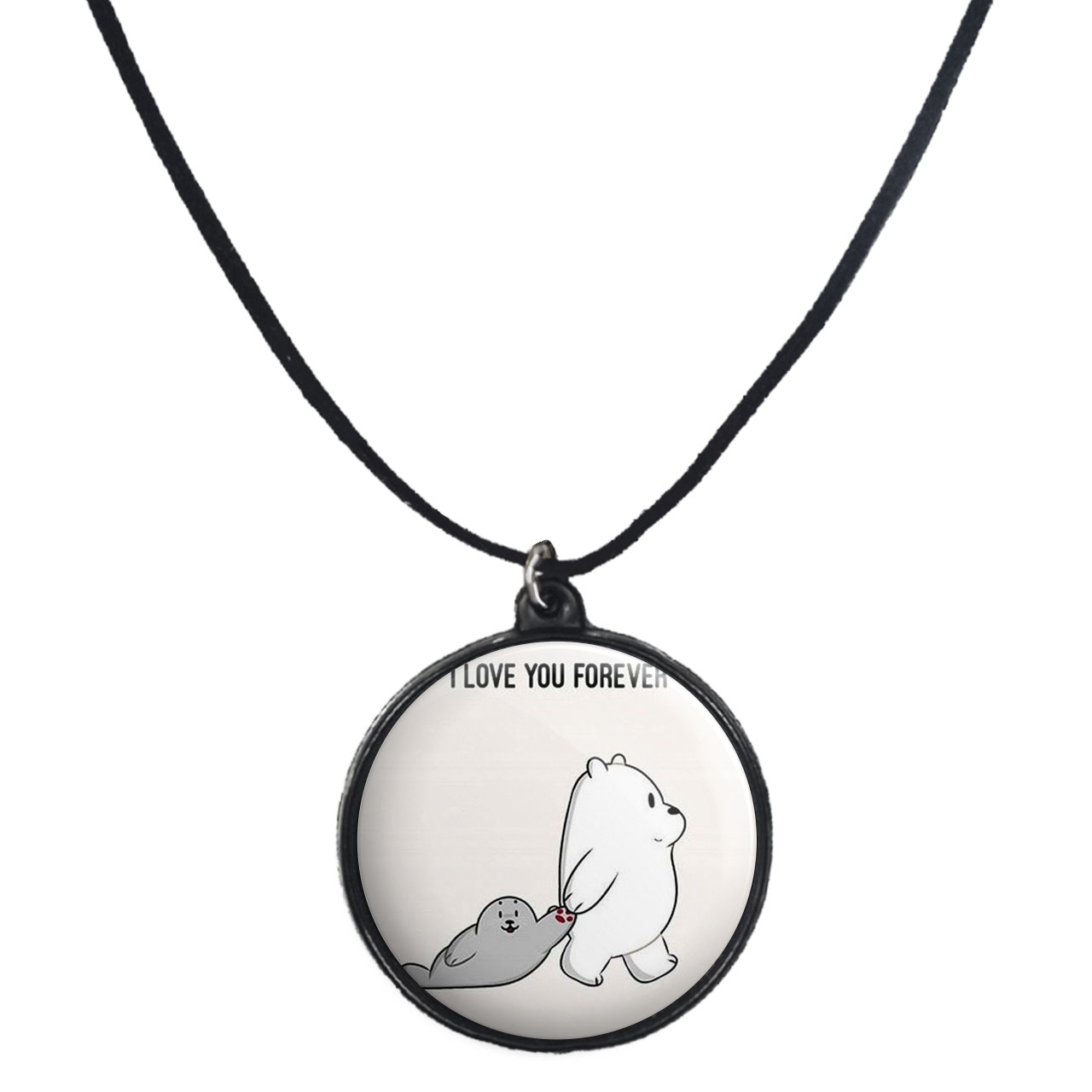 گردنبند پرمانه طرح خرس‌های کله‌فندقی کد pmb.10284 مدل دو طرفه