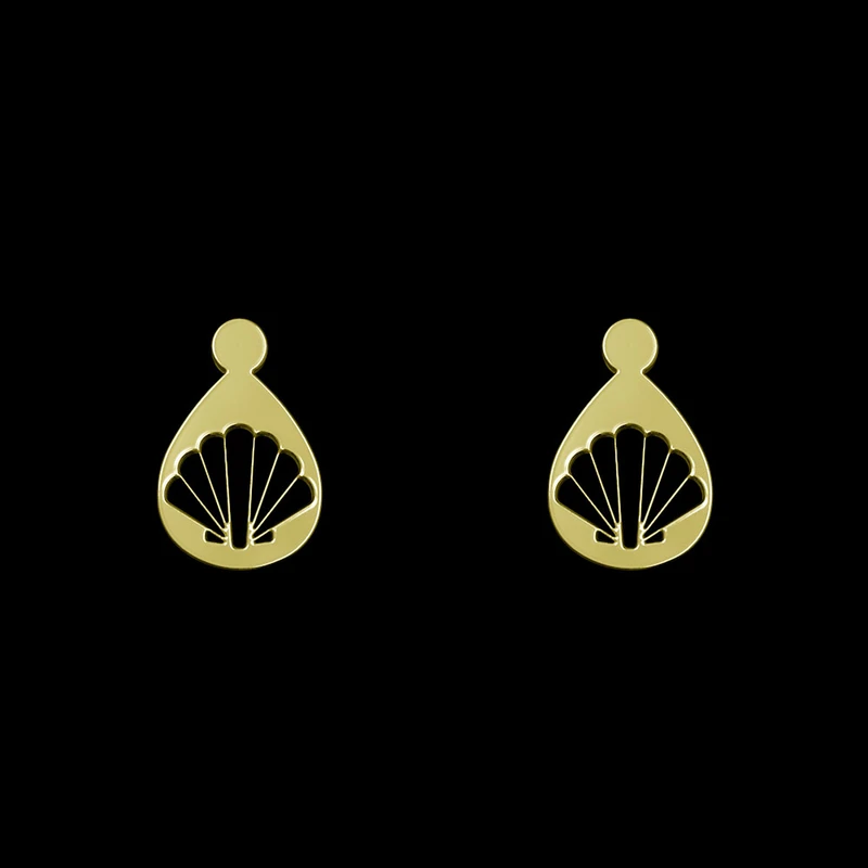 گوشواره طلا 18 عیار زنانه مدوپد مدل هندسی کد GA1-14094