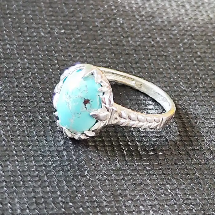 انگشتر نقره زنانه مدل فیروزه نیشابور کد 3300