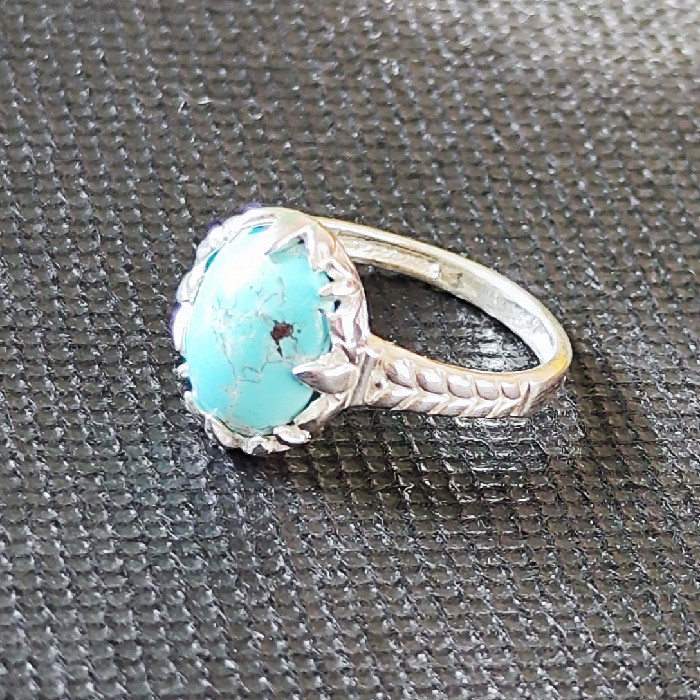 انگشتر نقره زنانه مدل فیروزه نیشابور کد 3300