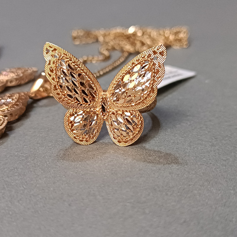 نیم ست طلا 18 عیار زنانه مدل پروانه ای کد T393