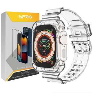 بند اسپریگ مدل Transparent مناسب برای ساعت هوشمند الترا HK8 pro max