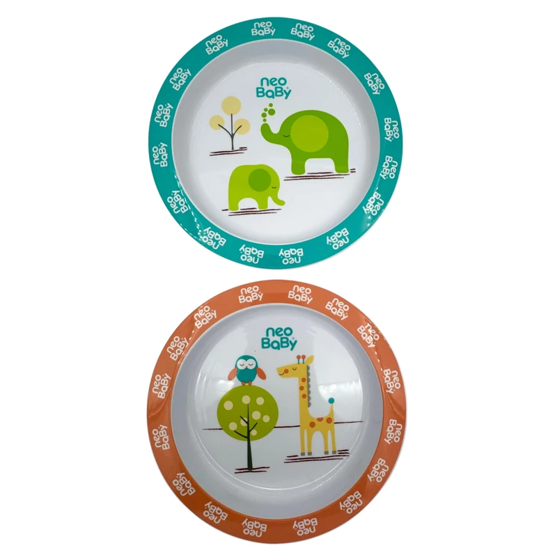 بشقاب کودک نئو بی بی مدل حیوانات مجموعه 2 عددی