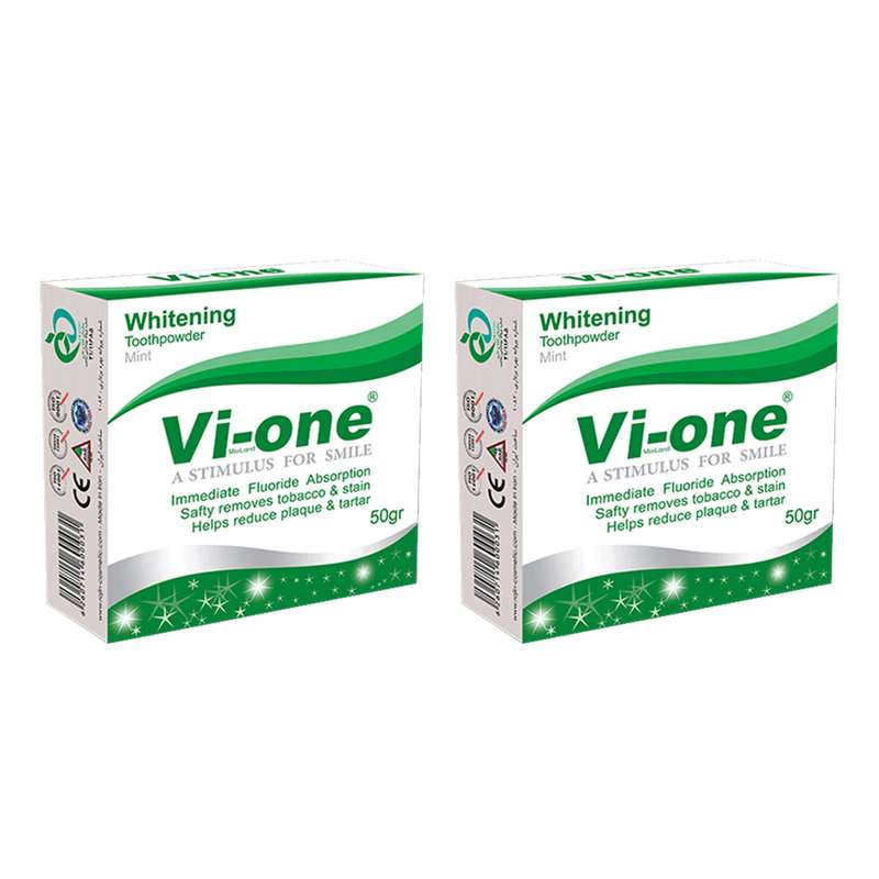 پودر سفید کننده دندان وی وان مدل Mint وزن 50 گرم مجموعه 2 عددی