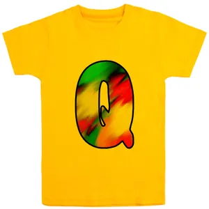 تی شرت آستین کوتاه دخترانه مدل D162 Q رنگ زرد